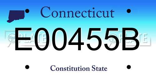E00455B Connecticut License Plate