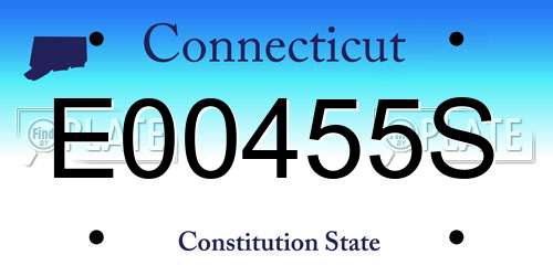 E00455S Connecticut License Plate