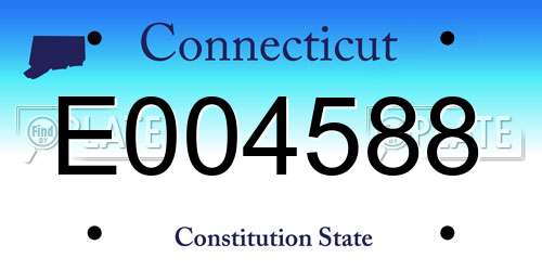 E004588 Connecticut License Plate