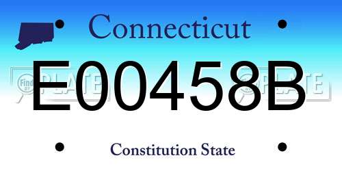 E00458B Connecticut License Plate