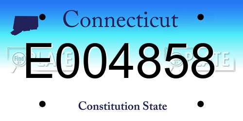 E004858 Connecticut License Plate