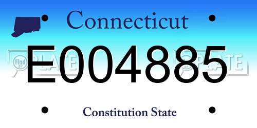 E004885 Connecticut License Plate