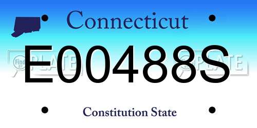 E00488S Connecticut License Plate