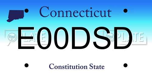 E00DSD Connecticut License Plate