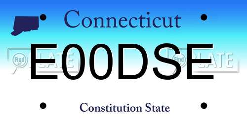 E00DSE Connecticut License Plate