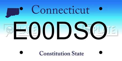 E00DSO Connecticut License Plate