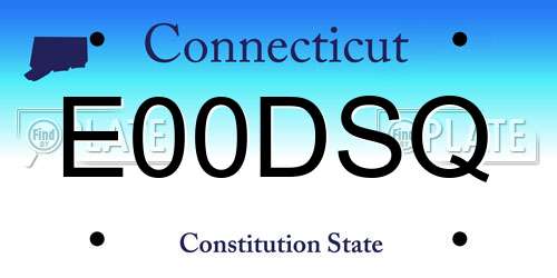 E00DSQ Connecticut License Plate