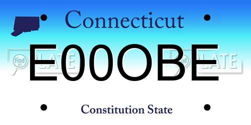 E00OBE Connecticut License Plate