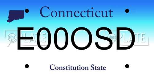 E00OSD Connecticut License Plate