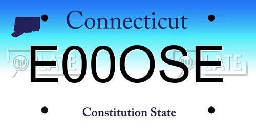 E00OSE Connecticut License Plate