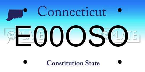 E00OSO Connecticut License Plate