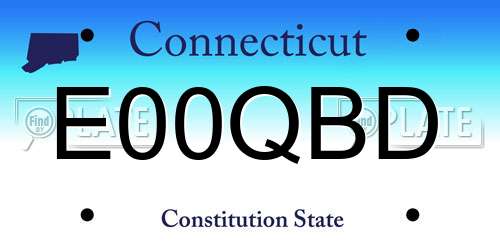 E00QBD Connecticut License Plate