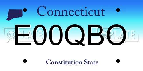 E00QBO Connecticut License Plate