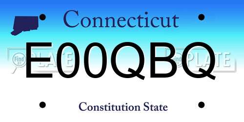 E00QBQ Connecticut License Plate