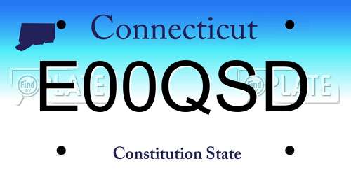 E00QSD Connecticut License Plate