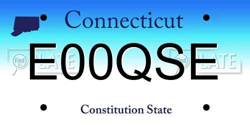 E00QSE Connecticut License Plate