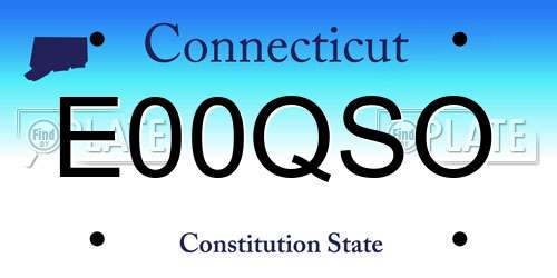 E00QSO Connecticut License Plate