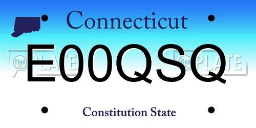 E00QSQ Connecticut License Plate