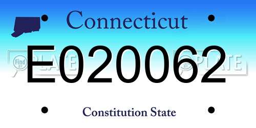 E020062 Connecticut License Plate