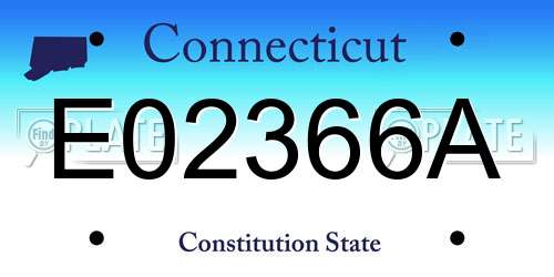 E02366A Connecticut License Plate