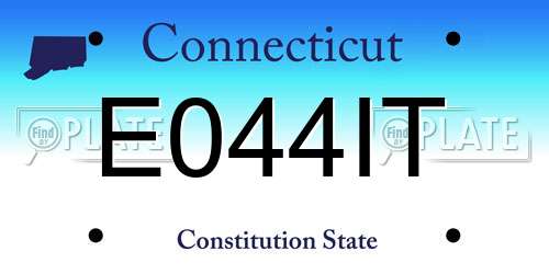 E044IT Connecticut License Plate