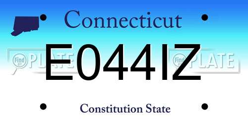 E044IZ Connecticut License Plate