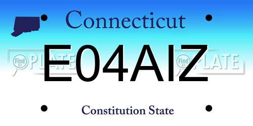 E04AIZ Connecticut License Plate