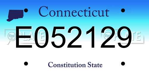 E052129 Connecticut License Plate