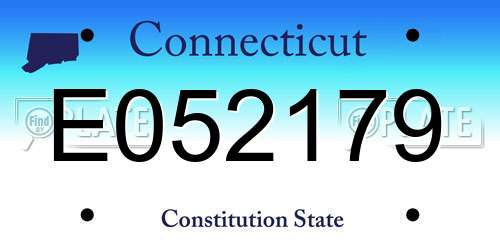 E052179 Connecticut License Plate