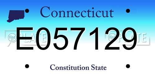 E057129 Connecticut License Plate