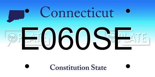 E060SE Connecticut License Plate