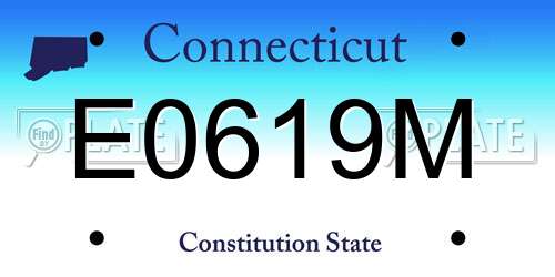 E0619M Connecticut License Plate