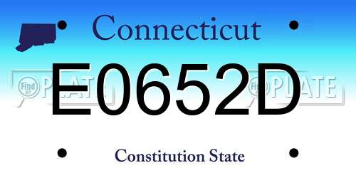 E0652D Connecticut License Plate