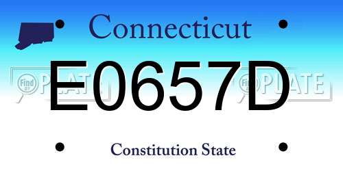 E0657D Connecticut License Plate