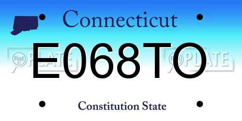 E068TO Connecticut License Plate