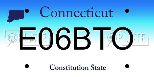 E06BTO Connecticut License Plate