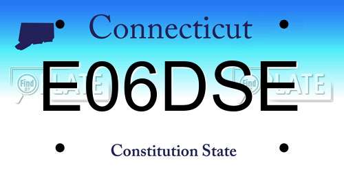 E06DSE Connecticut License Plate