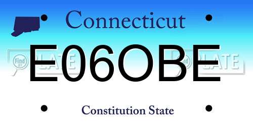 E06OBE Connecticut License Plate