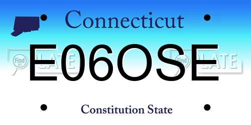E06OSE Connecticut License Plate
