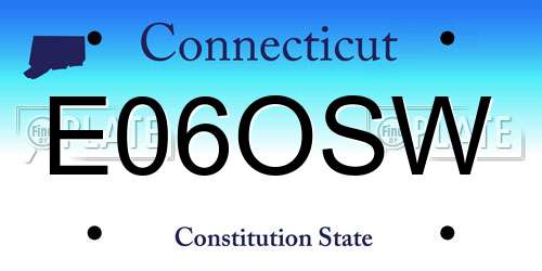 E06OSW Connecticut License Plate