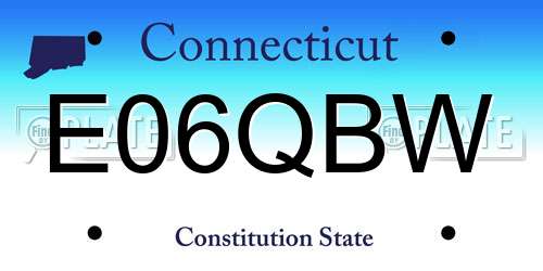E06QBW Connecticut License Plate