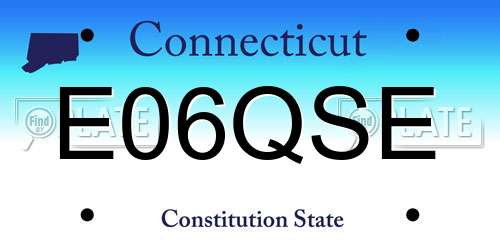 E06QSE Connecticut License Plate