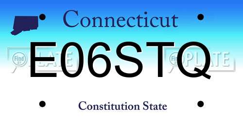 E06STQ Connecticut License Plate