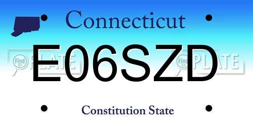 E06SZD Connecticut License Plate
