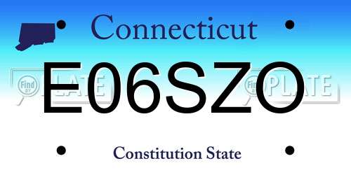 E06SZO Connecticut License Plate