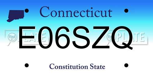 E06SZQ Connecticut License Plate