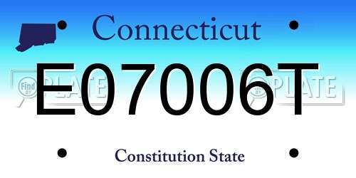 E07006T Connecticut License Plate