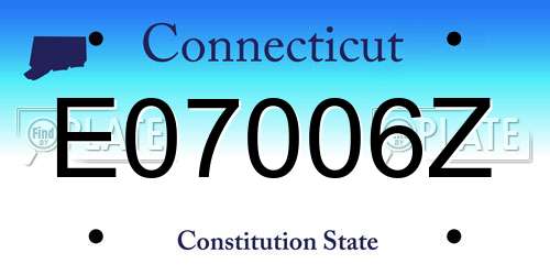 E07006Z Connecticut License Plate