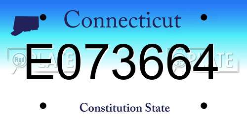 E073664 Connecticut License Plate