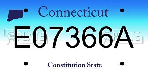E07366A Connecticut License Plate